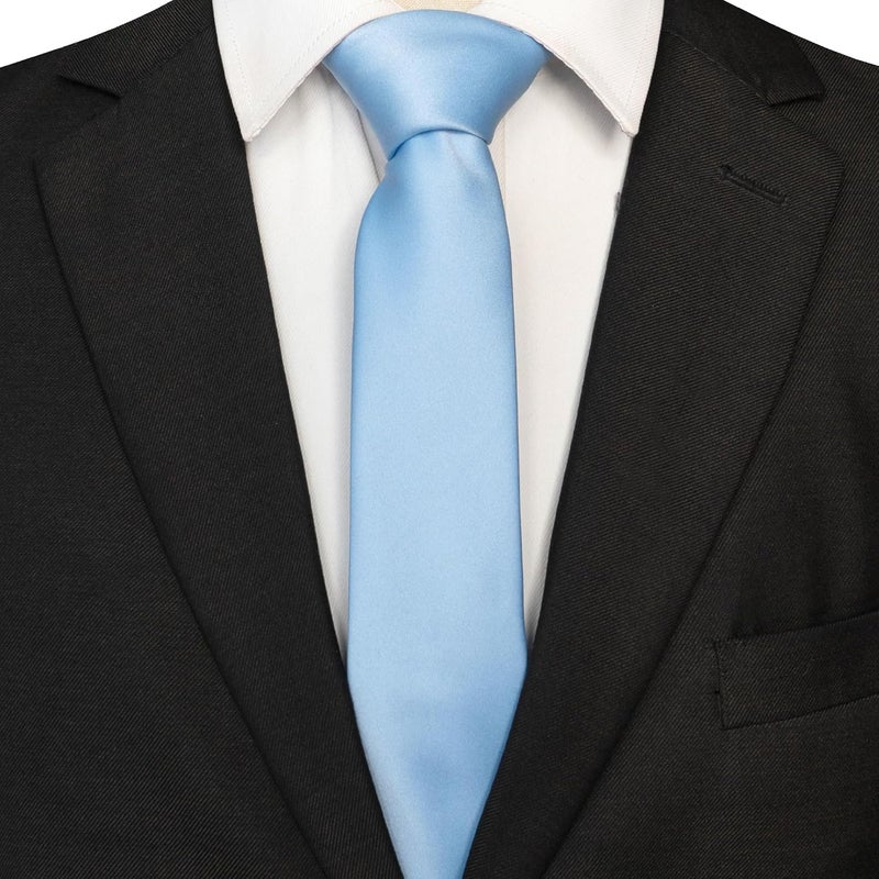 RBOCOTT 2.4“ Solid Color Skinny Tie Business Wedding Necktie for Men(6cm) - Image 2